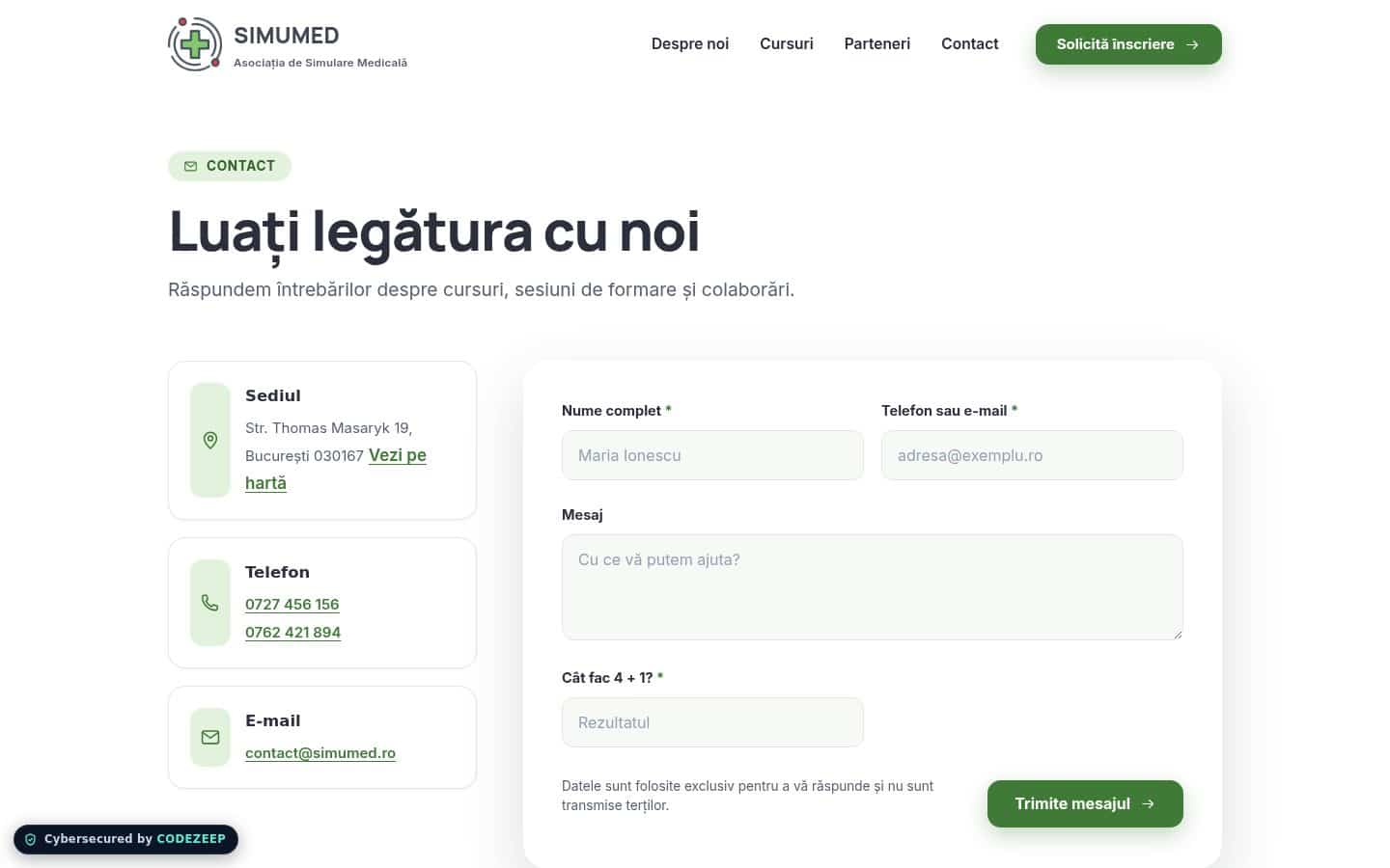 Pagina de contact