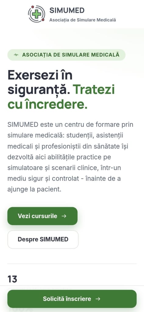 Prima pagină simumed.ro pe mobil